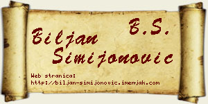 Biljan Simijonović vizit kartica